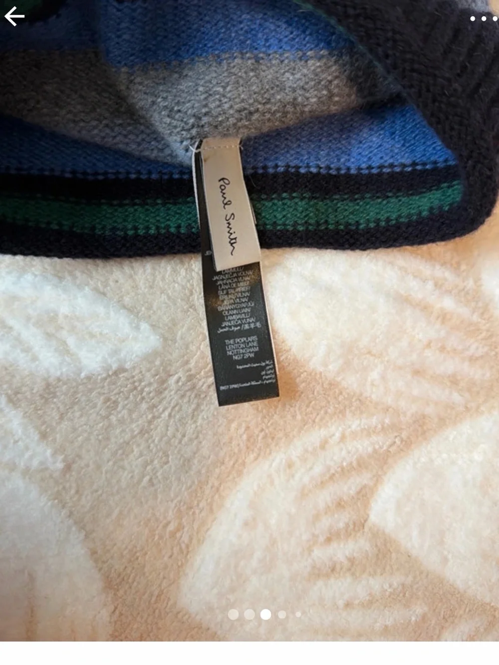Paul Smith Striped Knit Beanie in Navy, Blue, Green & Gray